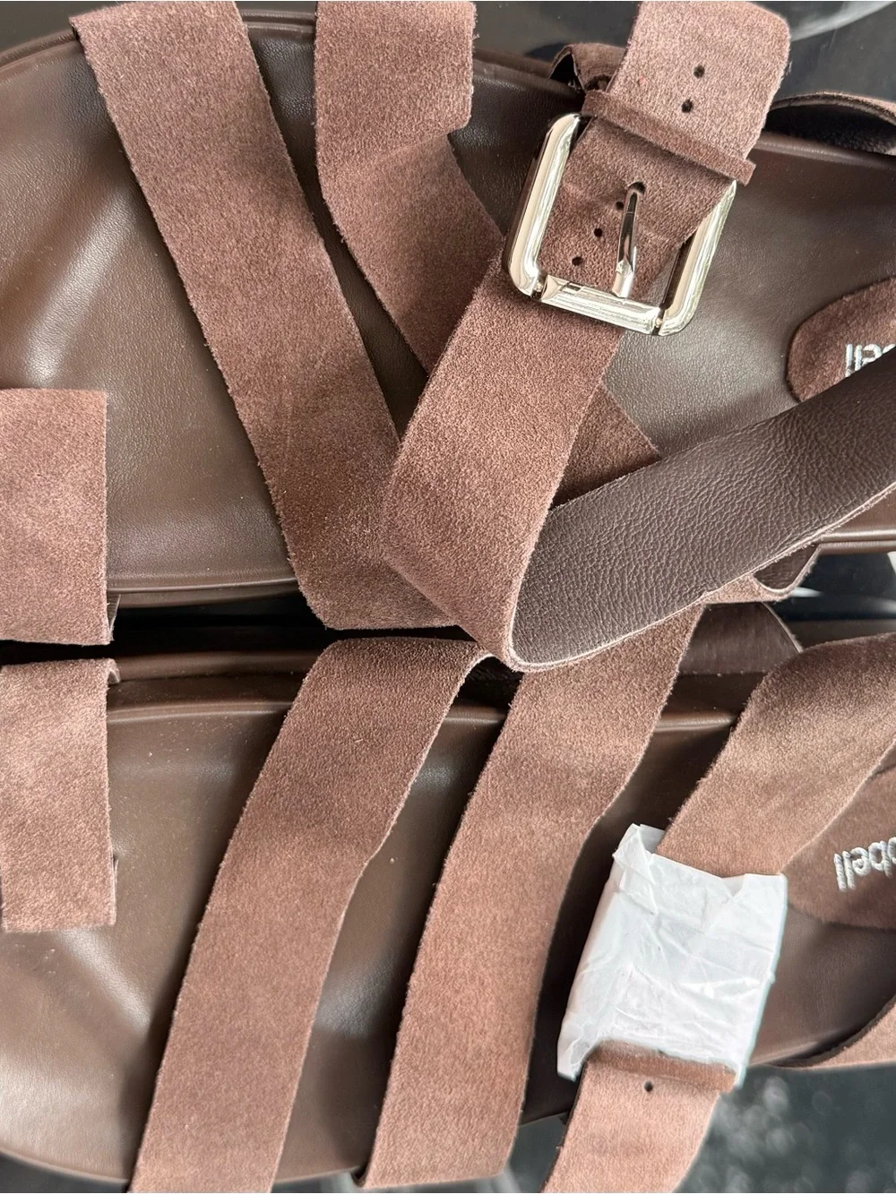 Free People Brown Suede Platform Strappy Sandals